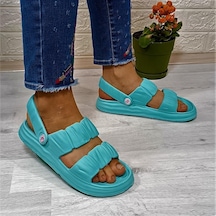 Calx 1260 Su Yeşili Hafif Rahat Kadın Terlik & Sandalet 001