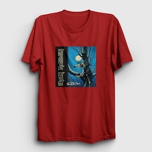 Presmono Unisex Fear Of The Dark Iron Maiden T-shirt Kırmızı