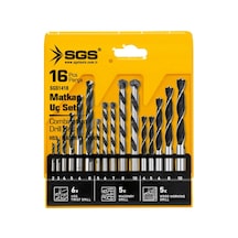 Sgs1418 Hss Metal, Ahşap, Beton Matkap Uç Seti Takımı 16 Parça