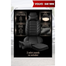 Volvo S40 1996 Uyumlu Siyah Renk Lüks Premium 2 Adet Minder Ve Yastık