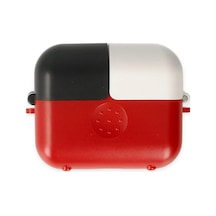 Gld-spt- Newface Apple Uyumlu AirPods 3 3.nesil Basmalı Kılıf - Kırmızı-siyah-beyaz