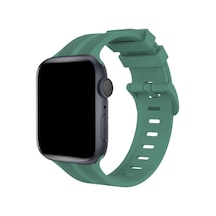 Apple Watch 38mm Uyumlu Kr408 Çizgili Silikon Kordon - Yeşil