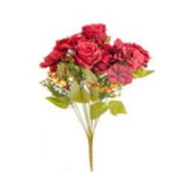 Yapay Çiçek Gül Buketi Kırmızı 49 Cm. Çok Renkli