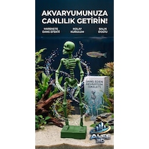 Alse Dans Eden Akvaryum İskeleti 2'li Set - Akvaryumunuzda İkili Eğlence Yeşil