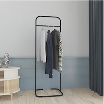 Metallica Concept Butik Dik Tekli Siyah Konfeksiyon Askısı Ayaklı Askılık Elbise Askılığı Siyah