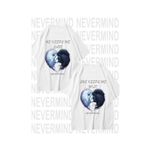 Nevermind He Keeps Me Safe / She Keeps Me Wild Unisex Çift Tişörtü 2'li Beyaz