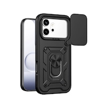 Huawei Honor 600 Pars Lens Yüzüklü Silikon - Siyah Evimdeyokyok