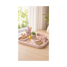 Minimal Masaüstü Organizer Tepsi 15 X 10 X 4 Cm Pla Malzeme Takı Ve Aksesuar Düzenleyici Pembe Pembe