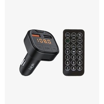 Linktech Fm Transmitter Kumandalı - Premium 18w Üç Girişli 5.0 Bluetooth Fm Transmitter - Çakmaklıkt