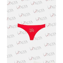 Alya Underwear Yeni Yıl Temalı Baskılı String, Kırmızı Tanga Külot Aşk Tanrısı Tekli Paket Kırmızı Mc Baskılı