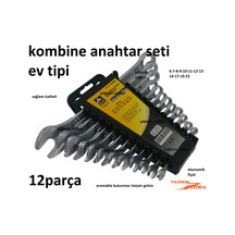 Kombine Anahtar Seti 12 Parça 6-22 Ev Tipi Anahtar Takımı Açık Ağ