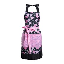 Kadın Kızları İçin Büyük Cepli Güzel Çiçek Desenli Retro Önlükler Pembe Çiçek Diğer