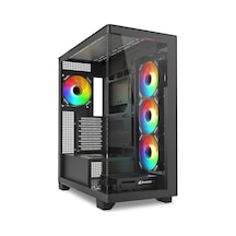 Sharkoon Kasa Mıd Tower Psusuz 4xfan Elıte Shark Ca500 Black