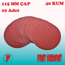 115 MM Cırt Zımpara 40 Kum 10 Adet