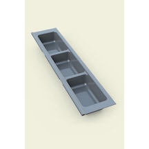 Mutfak Çekmece Içi Kaşıklık, Antrasit Üç Bölmeli Modül 11cm X 48cm Antrasit