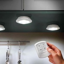 Uzaktan Kumandalı 3&apos Lü Led Lamba Seti Beyaz Işık - Dolap Altı, Kiler, Mutfak Ve Kablosuz Aydınlatma İçin Spot Lamba Açık Lacivert