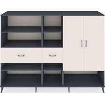 Hyperion Dolap 10 Raflı 2 Çekmeceli 2 Kapaklı 220x44x163 Antrasit Antrasit-aytaşı
