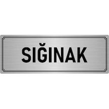 Metal Yönlendirme Levhası, Departman Kapı İsimliği Sığınak 7x20 cm Gümüş Renk
