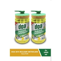 Doa Sıvı Bulaşık Deterjanı Limon Kokulu 1 Lt Süngerli X 2 Adet