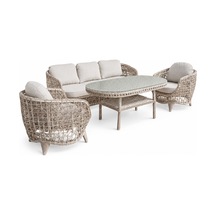 Zenda Rattan Bahçe Oturma Grubu 3+1+1 Sehpalı Rehome