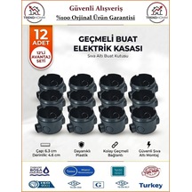 Trendhomm Geçmeli Anahtar Priz Kasası - Sıva Altı - Siyah - 12 Adet