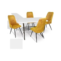 Japon - Çırağan Masa Takımı - 80x140 Werzalit, Wermodin Ve Allzalit Tabla - Beyaz - Sarı Çok Renkli