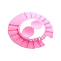 Bebek Banyo Şapkası Düğmeli Kulaklıklı Pembe