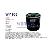 WUNDER WY905 YAĞ FİLTRESİ - TOYOTA Corolla Uyumlu-YARiS-RAV 4-AURiS-AVEN