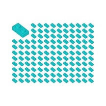 Yedek Parçalar: Plate 1x2: 100 Adet 1x2 Plate Parts Plaka Parçası Turkuaz - Dark Turquoise 3023
