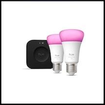 Huewca 9w E27 Renkli Akıllı Ampul 2'li Pro Başlangıç Seti Bridge Pro V3 Dahildir