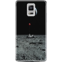 Samsung Uyumlu Galaxy Note 4 Kılıf Silikon Astronoot Red Baloon 1608