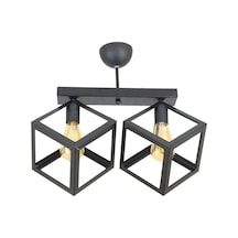 Rustik Retro Model Geometrik Plafonyer Metal Küp Avize ,