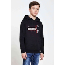 Tshirthane Death Note Baskılı Unisex Çocuk Kapüşonlu Siyah Sweatshirt (528769367) Siyah