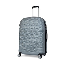 Reymond Luggage Piramit Desen ABS Seyahat Valizi, Canyon Serisi,  Gri - Büyük Boy