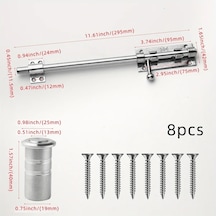 Lumaworld Silvery 11.6in Paslanmaz Çelik Sürgü Kapı Mandalı İç Ve Dış Mekan Kullanımı