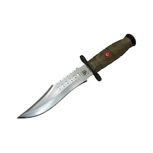 1522 Haki Komando Bıçağı 30cm - Tırtıklı Sırt, Kılıflı