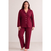 Norcia Sports Kadın Rahat Puantiyeli Düğmeli Kırmızı Pijama Takımı 824 Çok Renkli - 929323192 Çok Renkli - 929323192 Çok Renkli