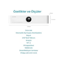 Şarj Edilebilir Diş Fırçası Tutacağı Tam Otomatik Sensörlü Uv Sterilizatör Led Teknolojisi Mavi Açık Ahşap