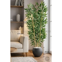 125cm Yapay Bambu Ağacı Küre Saksıda H