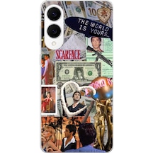 Samsung Galaxy S25 Edge Uyumlu Scarface Kolaj Tasarımlı Baskılı Silikon Kılıf Renkli