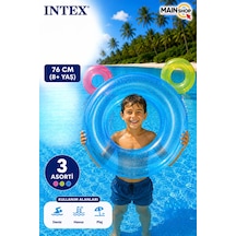 Mainshop Intex Şeffaf Renkli Neon Çocuk Ve Yetişkin Deniz Simidi 76 Cm 8+ Yaş -havuz Simidi M- 59260