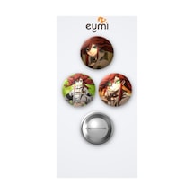Gachiakuta Animesi Riyo Reaper Anime 3'lü Metal Rozet Seti 58mm İğneli Buton Çanta Yaka Rozeti Çok Renkli