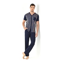 Yeni İnci Önden Düğmeli 3'lü Erkek Pijama Takım Epj803 001