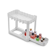 Sev Plastik 2 Katlı Sürgü Çekmeceli Tezgah Altı Organizer Beyaz 40x22x33cm Beyaz