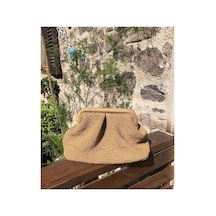 Hobilanka El Yapımı Hasır Gizli Burslu Clutch Portföy Çanta