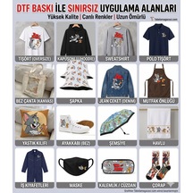 Çiçek Deseni Ütü İle Uygulanabilinen Dtf Tekstil Baskı