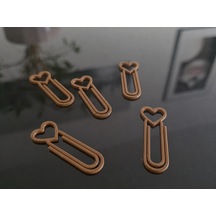 3d Baskı Kalp Figürlü Ataç - 10lu Set - Kahverengi