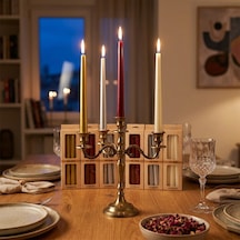 4pcs Candle Metalik Renkler Şamdan Mum 25cm 4887 Renkli
