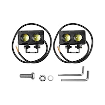 Shineyee Zh-1583a2 Çift Led Işık Modüllü, Su Geçirmez Ve Şok Dirençli Motosiklet Farı Kolay Montaj Siyah