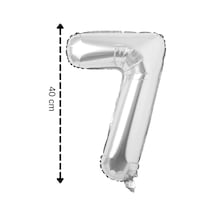 Folyo Balon 7 Rakamı Helyum Balon 40 Cm Gümüş